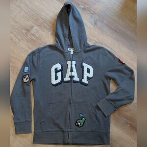 GAP Warner Brothers Looney Tunes Kids XXL Gray Patched Hoodie